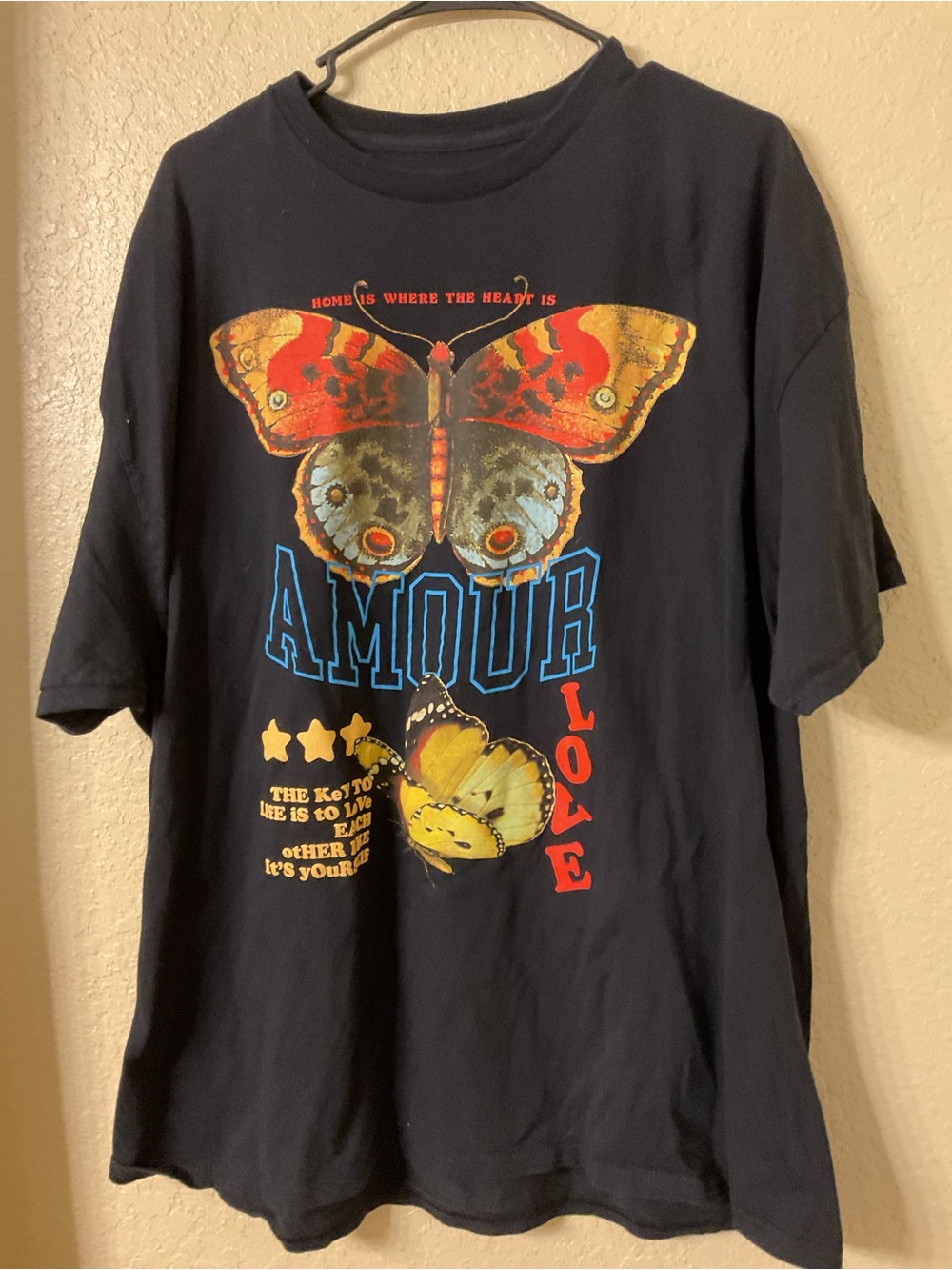 Fashion Nova Men Colors Of Life Butterfly Graphic Tee Black Size 2X- L77